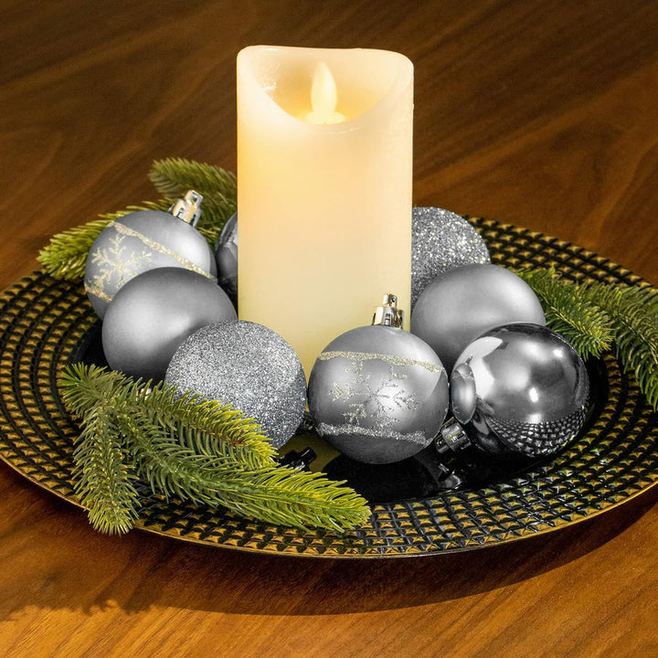 com-four® 40x Weihnachtskugeln, Christbaumkugeln bruchsicher aus Kunststoff für Weihnachten, Baumsch