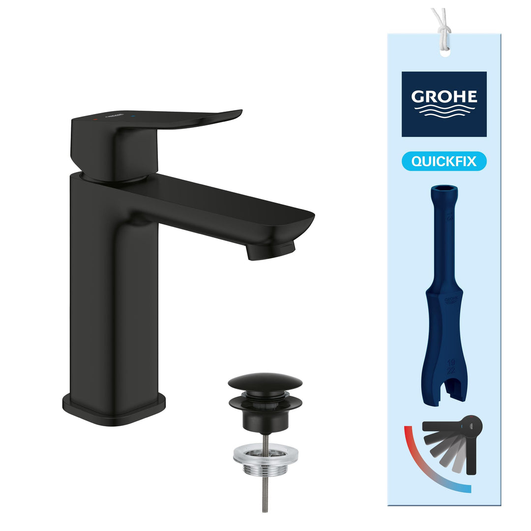GROHE Dice, energiesparende Waschtischarmatur, Kaltwasser in Mittelstellung (Wasserhahn für das Bad,