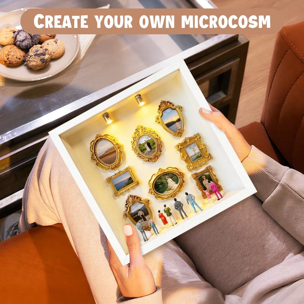 DIY Mini Museum Silhouette Box,Neu Kreatives Erinnerungsdisplay Kit,Minis Vintage Bilderrahmen Mit G
