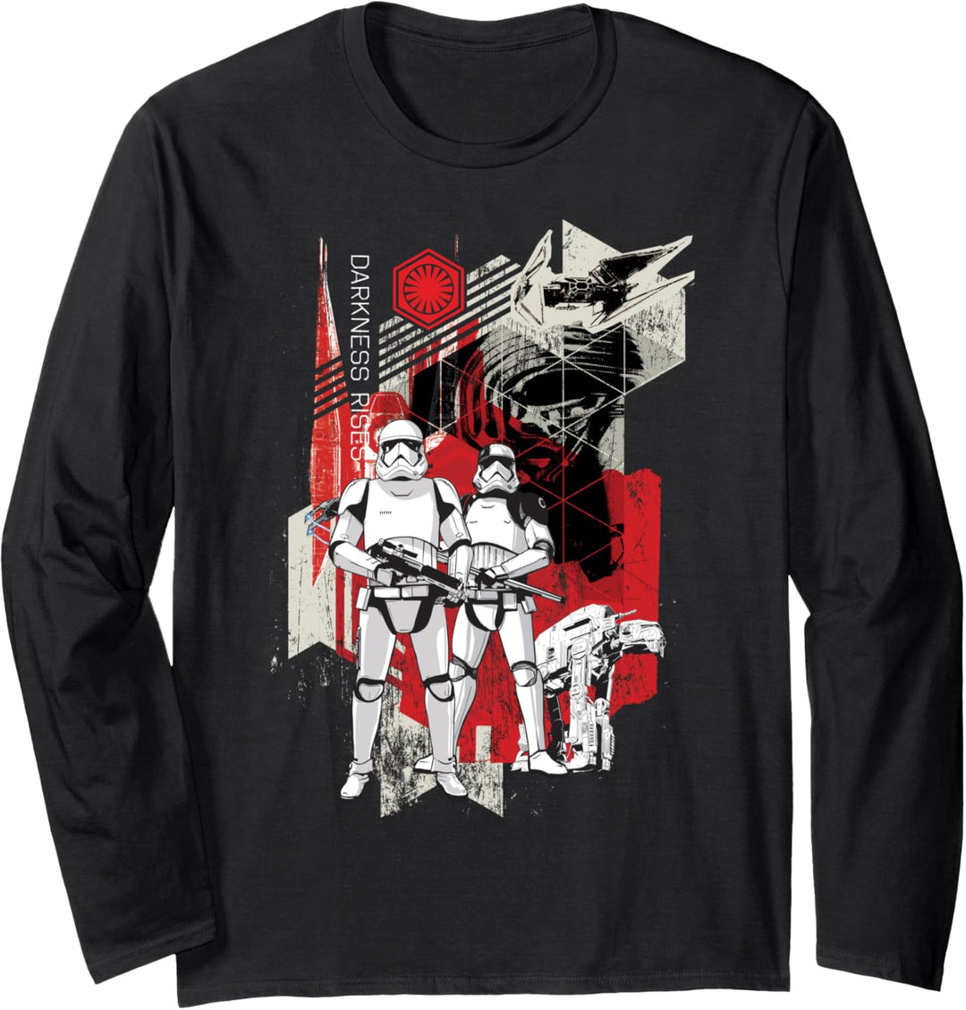 Star Wars The Last Jedi Trooper Darkness Rises Text Langarmshirt