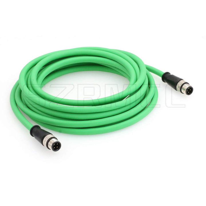 SZRMCC M12 Ethernet Kabel D-Code 4 Pin auf 4 Pin Stecker HighFlex Abgeschirmtes Netzwerkkabel für In
