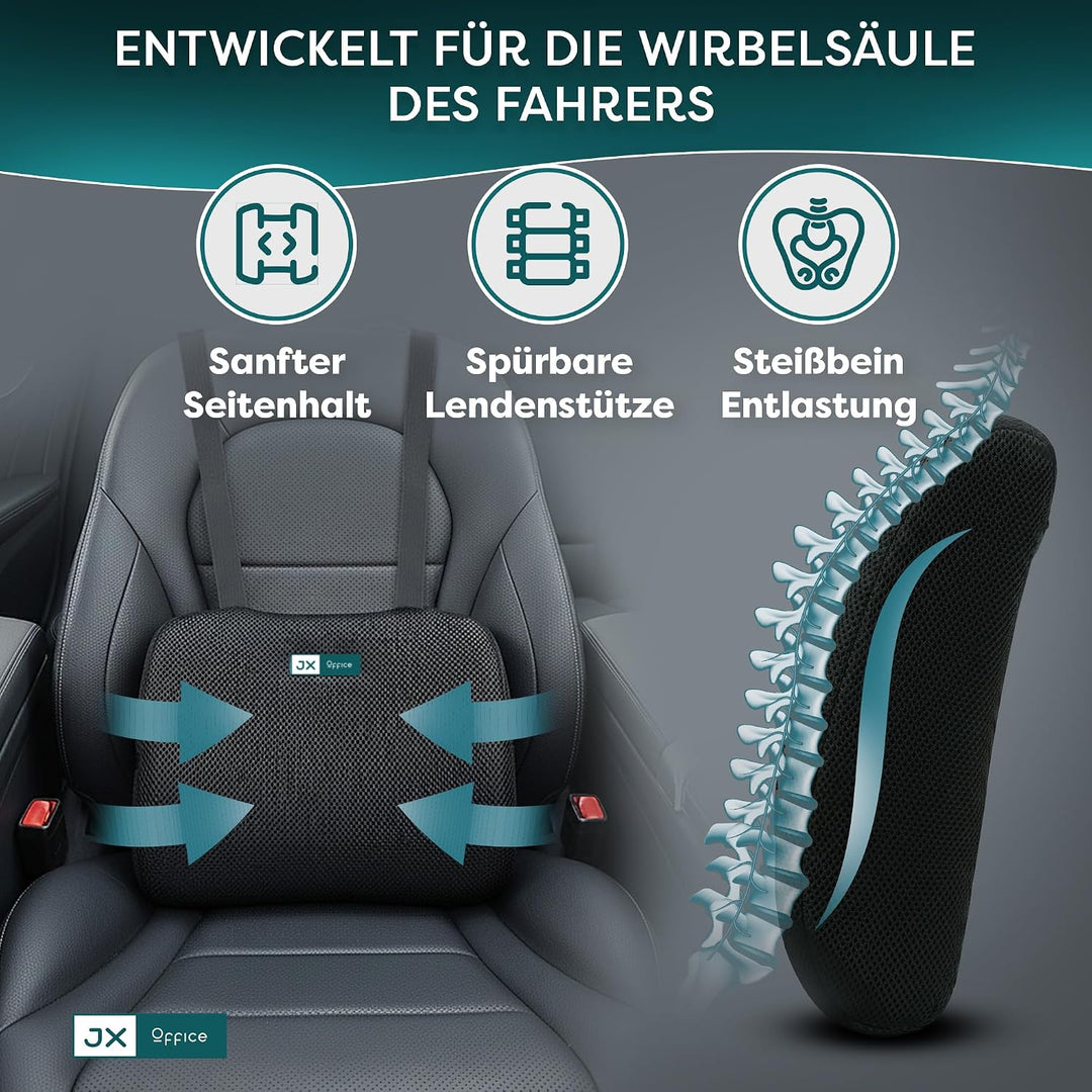 Rückenkissen – Ergonomische Lordosenstütze aus Memory Foam – Für mehr Sitzkomfort zuhause, im Büro &amp;