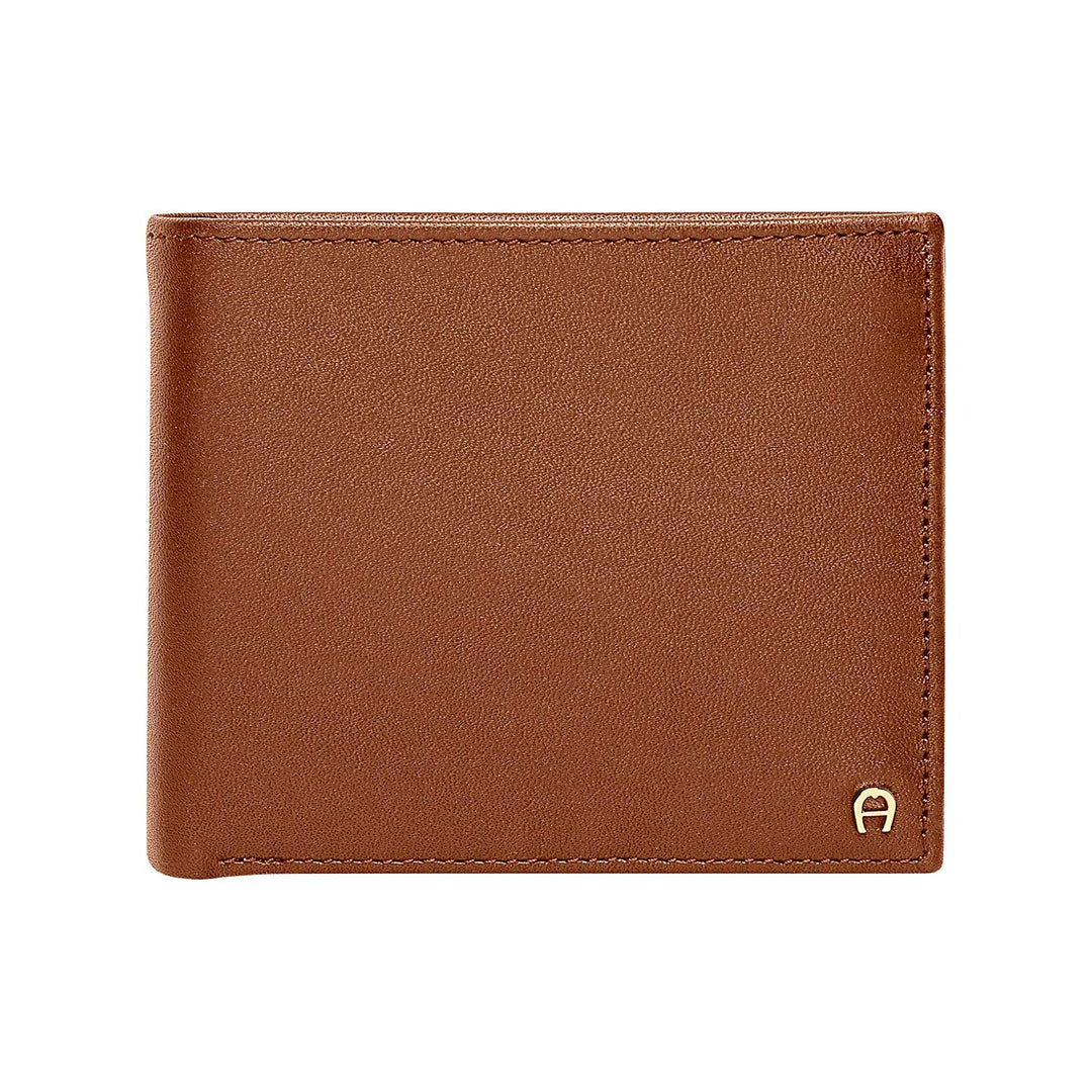 Aigner Geldbörse Portemonnaie Portmonee im Querformat in Cognac - 12x9,5x2cm (B x H x T)