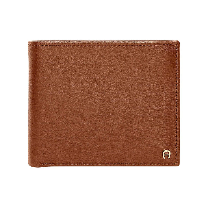 Aigner Geldbörse Portemonnaie Portmonee im Querformat in Cognac - 12x9,5x2cm (B x H x T)
