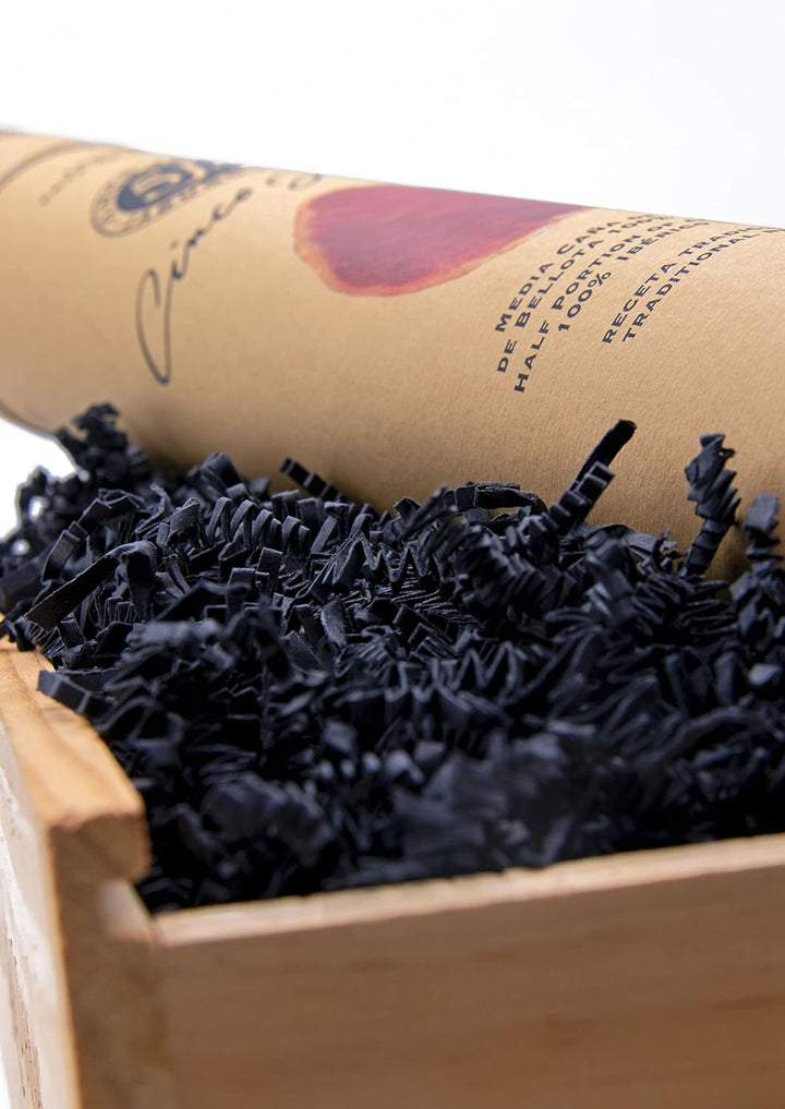 YOTEI SPIRIT® 500g Geschreddertes Schwarzes Papier für Geschenkbox – Füllmaterial für Pakete, Körbe,