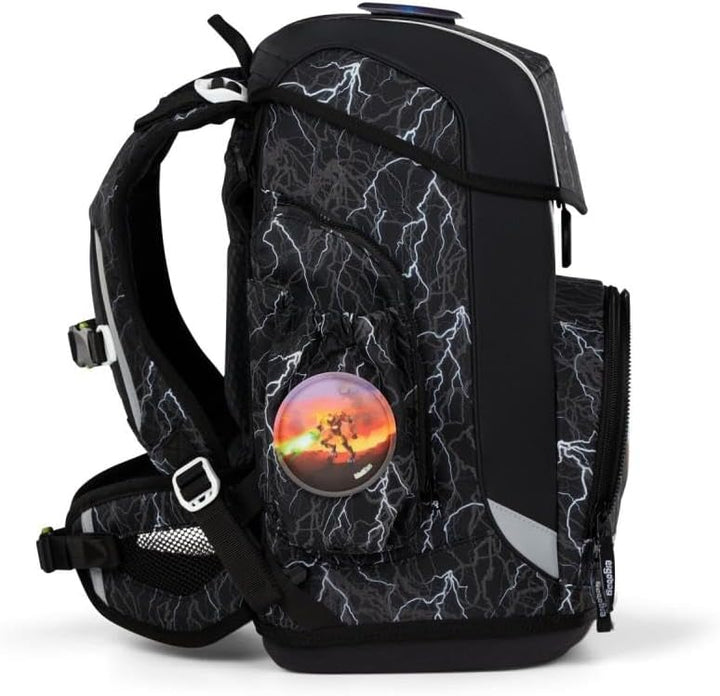 ergobag Cubo Light Schulranzen Set 8tlg. inkl. Lunchset und Seitentaschen (Super ReflektBär Reflex G