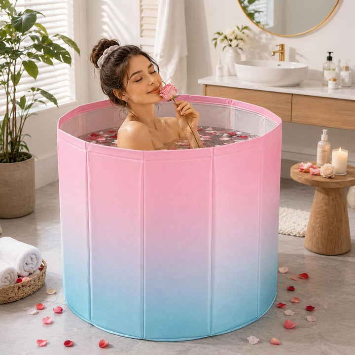 Faltbare Badewanne 66,5x70cm, Tragbare Eisbadewanne