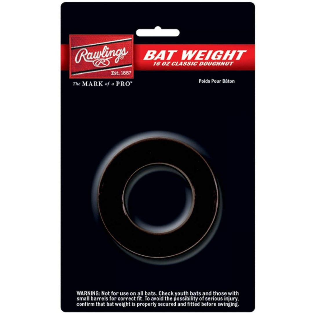 Rawlings Unisex-Erwachsene 16 oz. Doughnut-Style Bat Weight Gewicht: 473 g, schwarz, OS