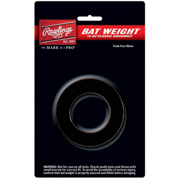 Rawlings Unisex-Erwachsene 16 oz. Doughnut-Style Bat Weight Gewicht: 473 g, schwarz, OS