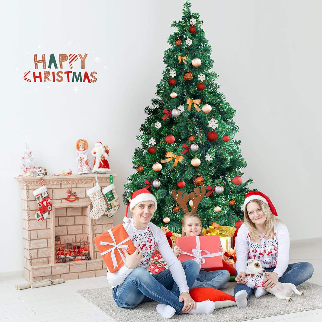 GOPLUS 150/180/210/240cm Weihnachtsbaum Grün, Festliche Weihnachtdekoration für Zuhause, Grüner Tann