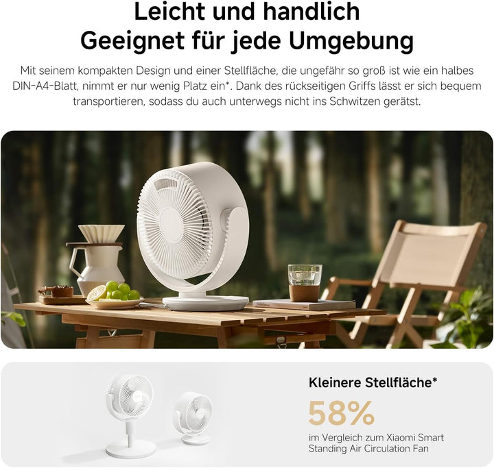 XIAOMI Smart Desktop Air Circulation Fan - Tischventilator mit 1180m³/h und 3D-Luftverteilung, 100 S