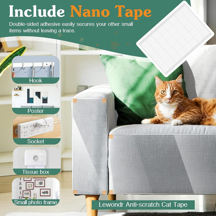 Lewondr Kratzschutz Sofa Katze, 30 × 300 cm Katzen Kratzfolie Sofa, Katze Kratzschutz Schutzmöbel mi