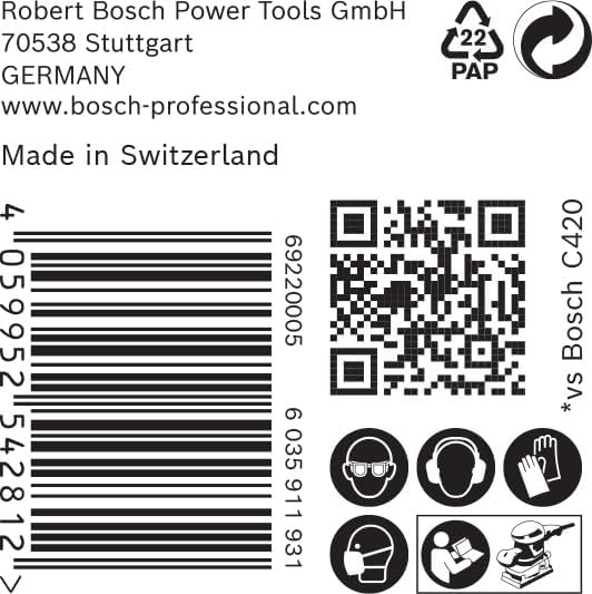 Bosch Accessories 50x Schleifpapier Expert C470 mit 14 Löchern (für Hartholz, Farbe auf Holz, 115x23