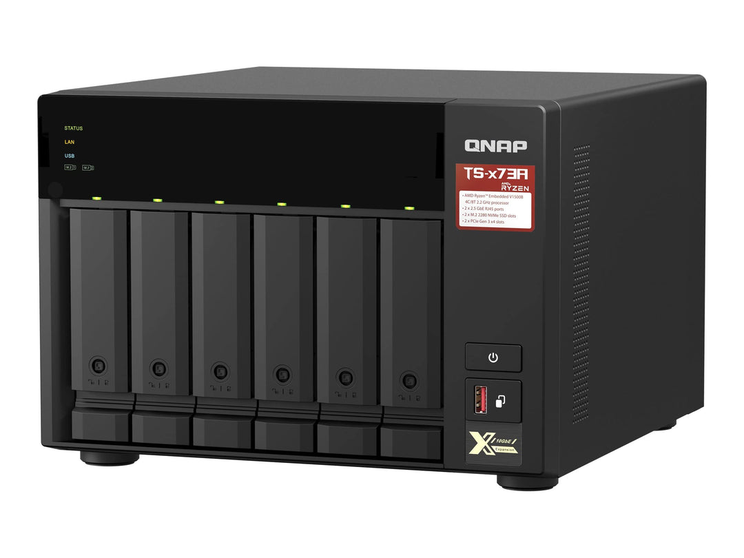 Qnap TS-673A-8G 6-Bay NAS, AMD Ryzen V1000 Series V1500B 4C/8T 2,2 GHz, One Size NAS Single 6-bay 8G