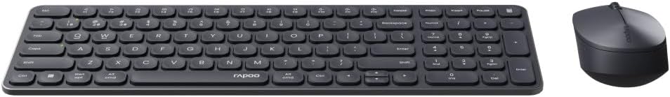 Rapoo Bluetooth Tastatur Maus Set Kabellos 9710M QWERTZ Wireless Computertastatur Mouse Schnurlos Fu