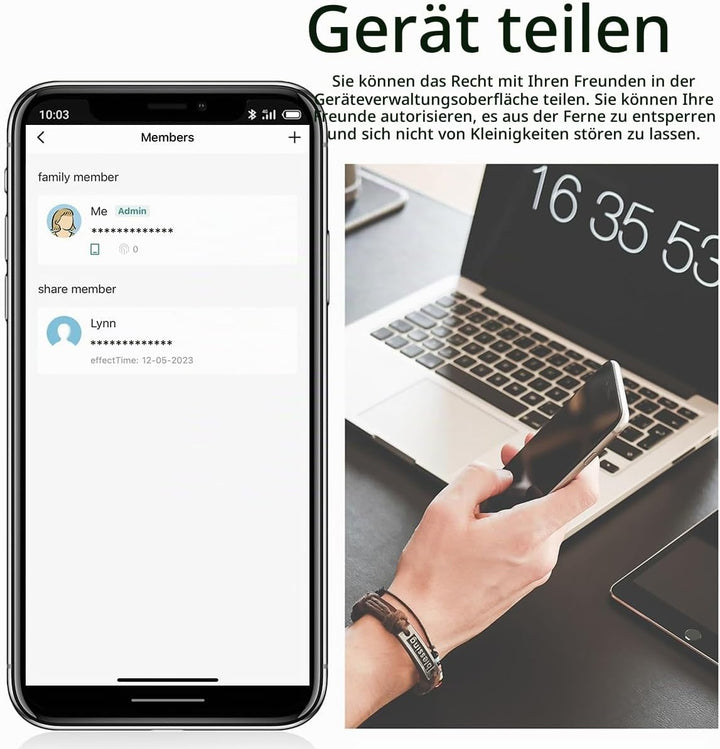 Fingerabdruck-Vorhängeschloss, AICase Bluetooth-Schloss, APP-Fernentriegelung, schlüsselloses biomet