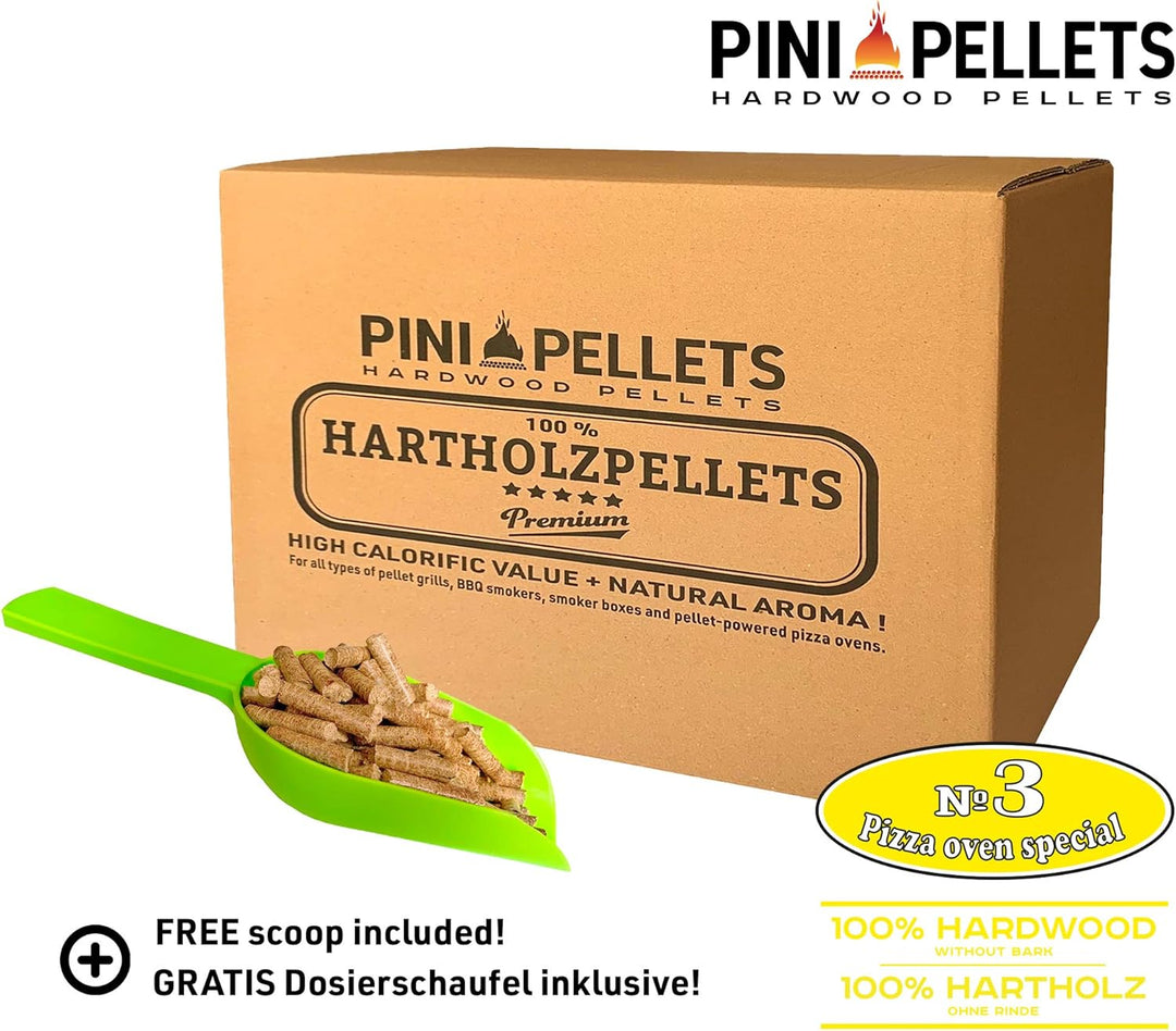 PINI Hartholz Pellets №3 Pizza Ofen Spezial für pelletbetriebene Pizzaöfen Grill Smoker Räucherboxen