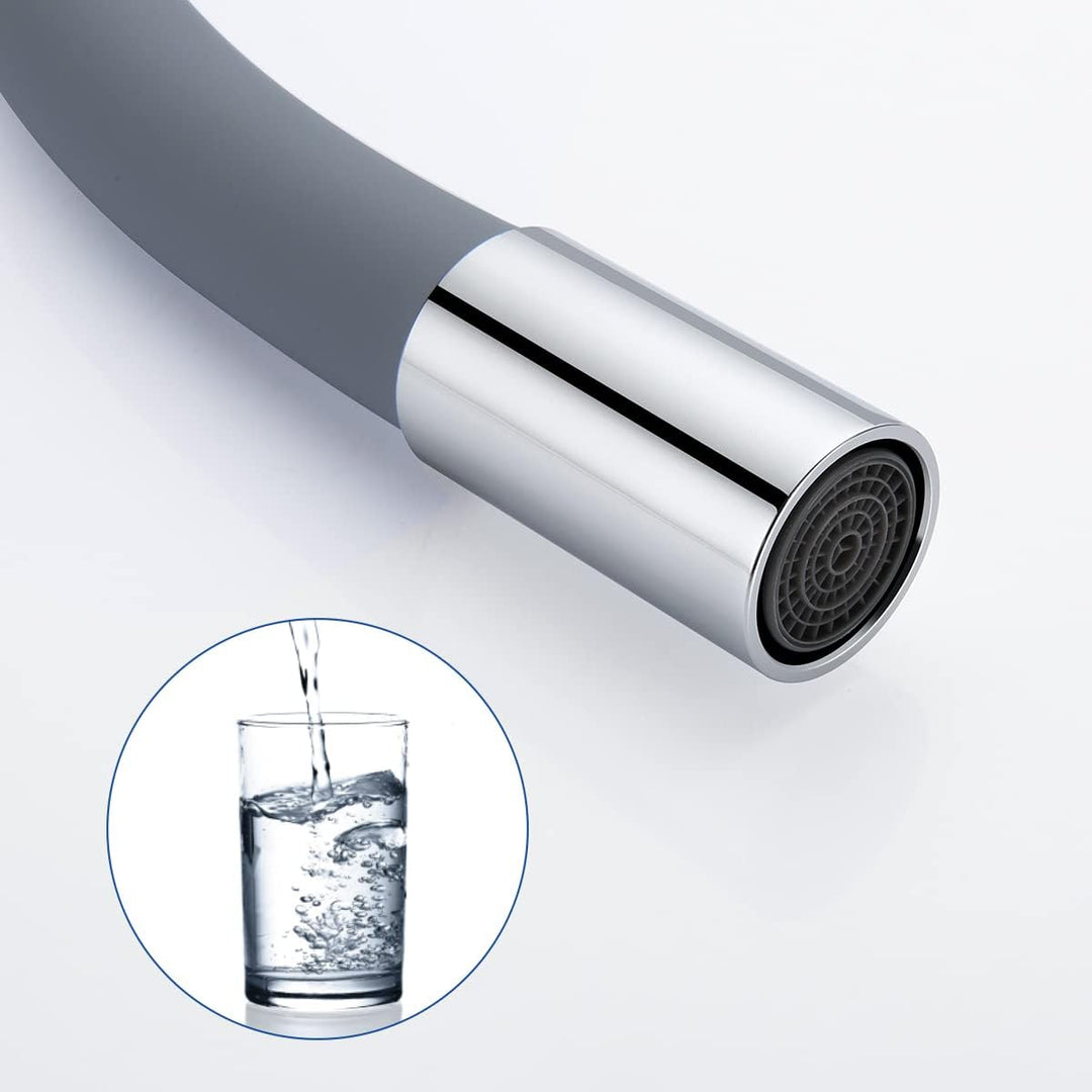 Küchenarmatur mit Flexibler Silikonschlauch, Auralum Hochdruck Wasserhahn Küche, Armatur Küche 360°