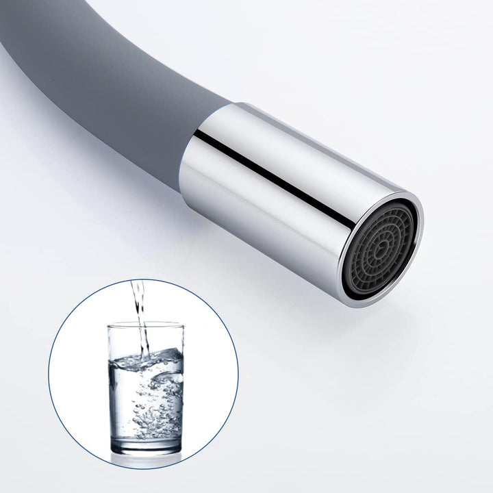 Küchenarmatur mit Flexibler Silikonschlauch, Auralum Hochdruck Wasserhahn Küche, Armatur Küche 360°