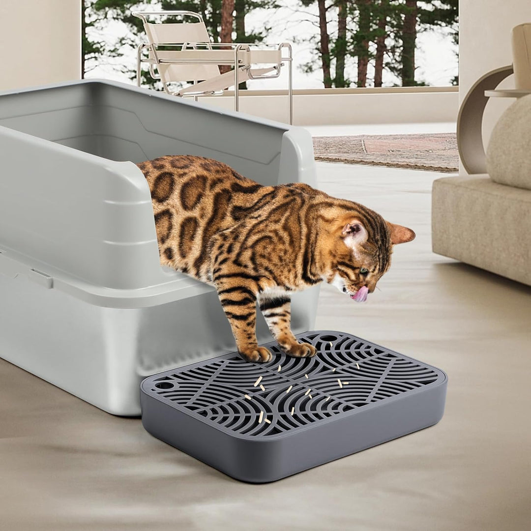 Kunststoff Katzentreppe, Katzentoilettenrampe mit Filterfunktion, Katzenstreu-Filterpedal für Kätzch