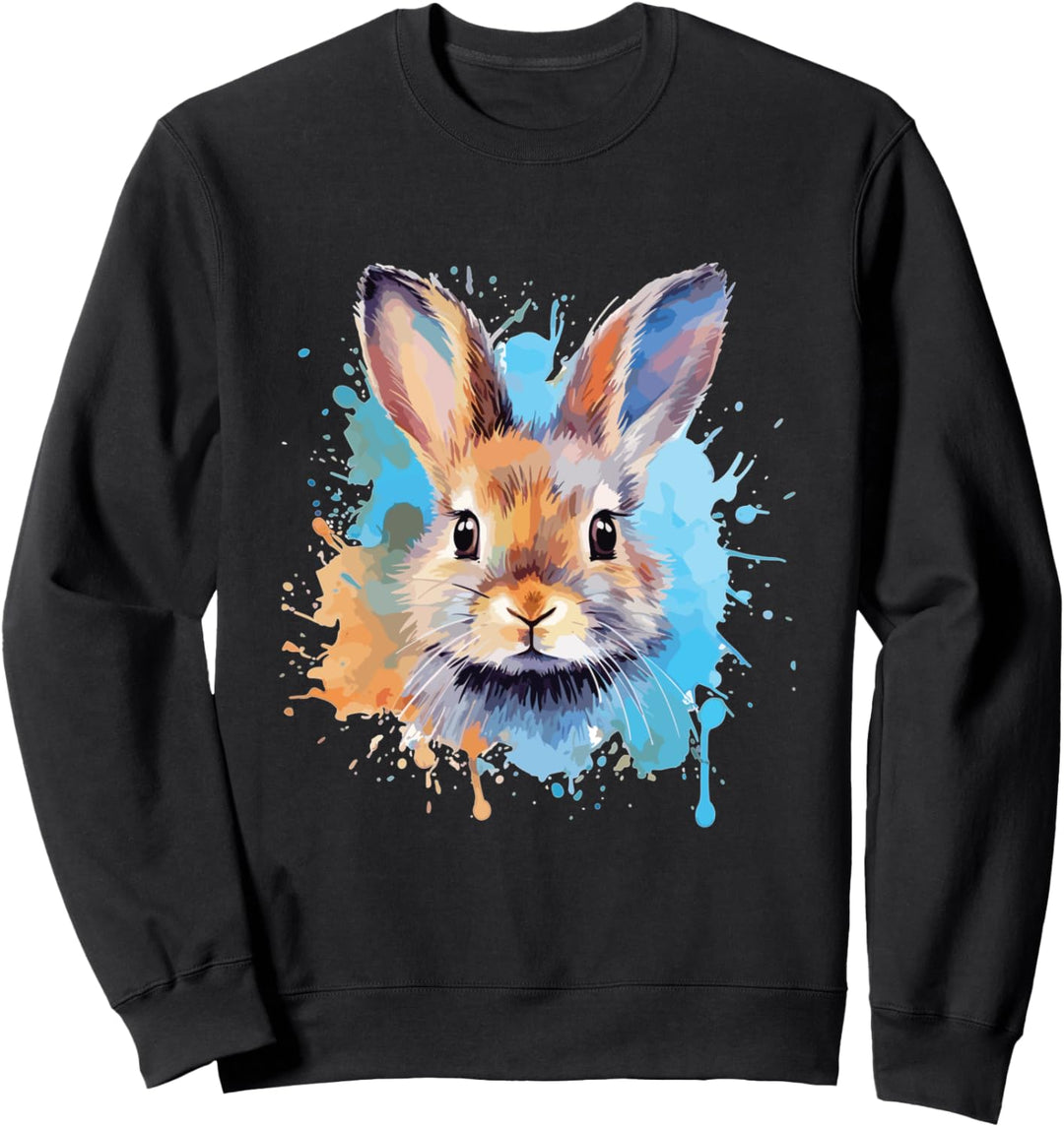 Bunte Kunst – Süsses Kaninchen Design Sweatshirt