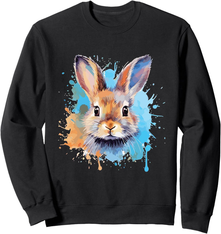 Bunte Kunst – Süsses Kaninchen Design Sweatshirt