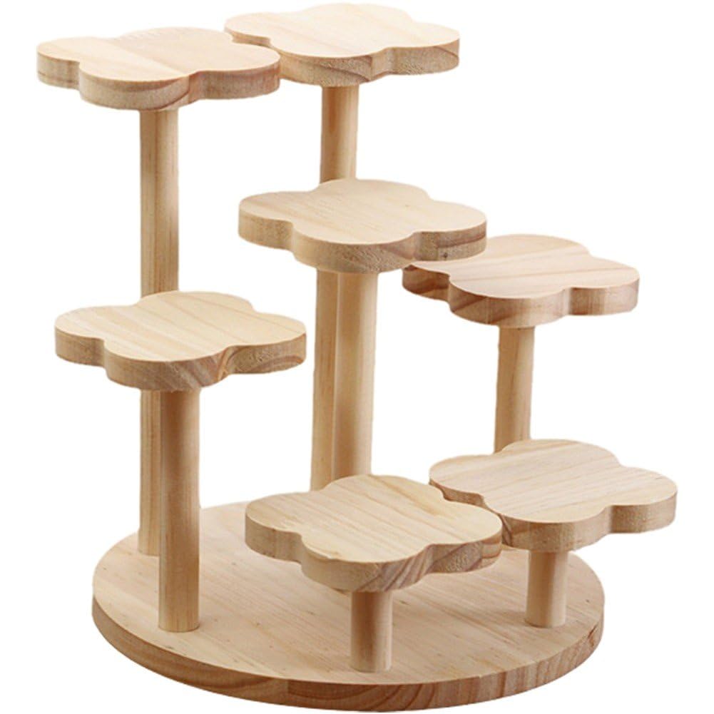 Blumentopfhalter, Mehrschichtiges Blumenregal, Holz-Desktop-Display-ständer, Parfüm-Organizer-Rack F