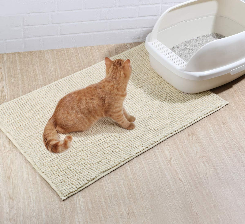 VIVAGLORY Soft Katzenklo-Matte, Grosse Streufangmatte für die Indoor Katze, Maschinenwaschbar Cat Ki