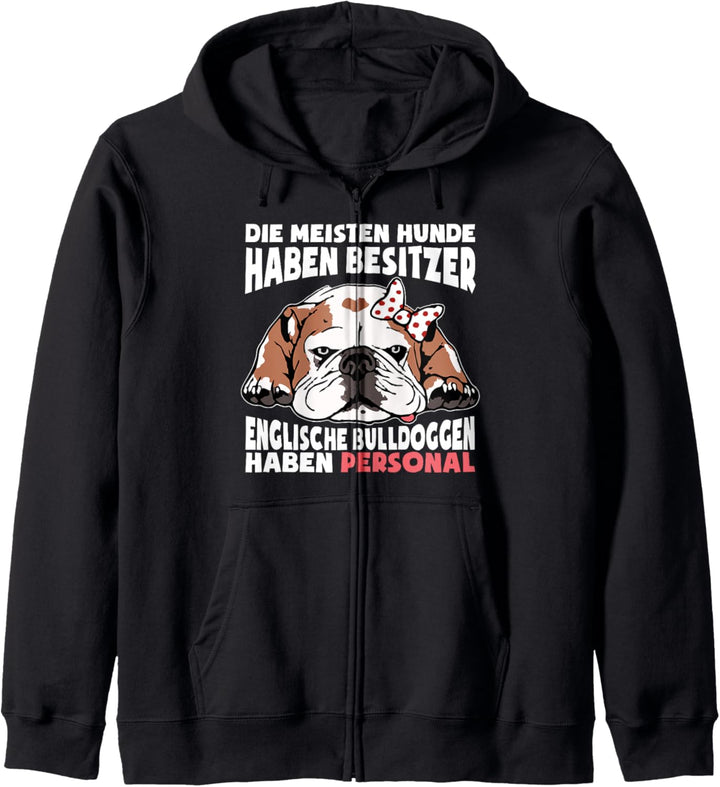 Hunde Spruch Englische Bulldogge Old English Bulldog Faul Kapuzenjacke