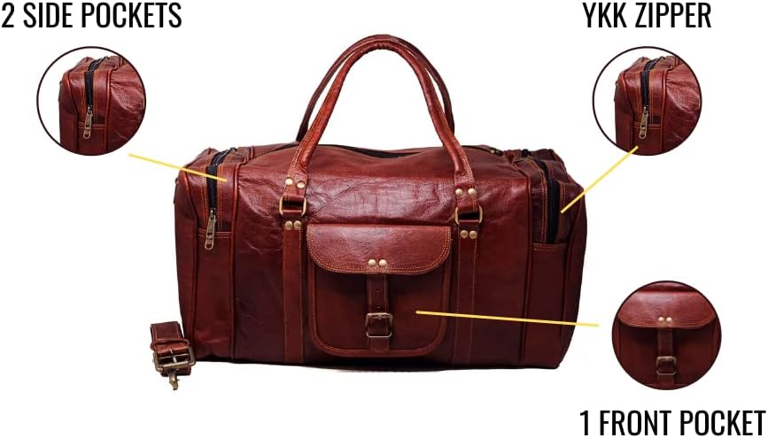 Jaald 50 cm Echt Leder Ledertasche Weekender Gepäck Reisetasche Reisegepäck Sporttasche Duffel Tasch