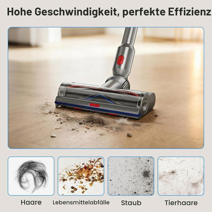 Bürste Kompatibel mit Dyson V7 V8 V10 V11 V15 Staubsauger, Bodenbürste mit LED, Einstellbare Saugkra
