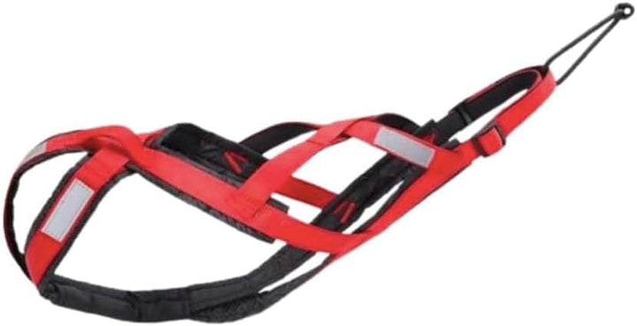 Total Sportgeschirr mit Hund, Laufen, Canicross, Schlitten, Mushing, Fahrrad, Roller... (M, Rot) M R