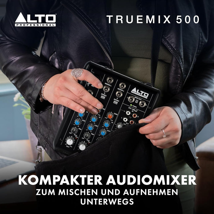 Alto TrueMix 500 Mischpult mit XLR Mic In und USB Audio Interface für Podcasting, Live Performance,