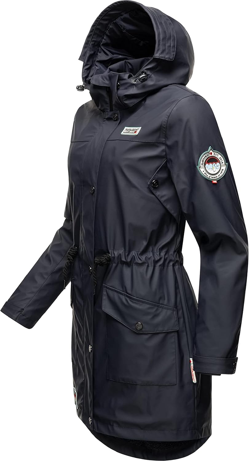 Navahoo Damen wasserdichter gefütterter Regenmantel Deike XS Navy, XS Navy