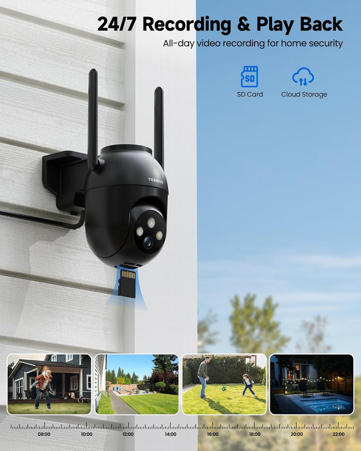 2Stück Überwachungskamera Aussen - Kamera Überwachung Aussen Wlan IP Kamera Outdoor Kabel Aussenkame