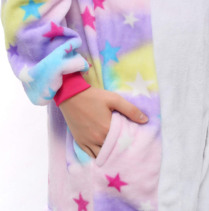 Katara 1744 (30+ Designs) Einhorn-Kostüm Lila-weiss, Unisex Onesie/ Pyjama-Qualität für Erwachsene &