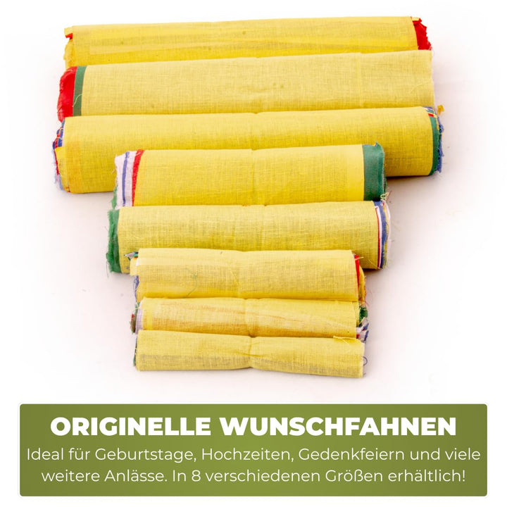 YAKEBA | Wunschfahnen traditionell - 10,00 Meter | 30 Fähnchen (je 32x38cm) | 100% Baumwolle | Stoff
