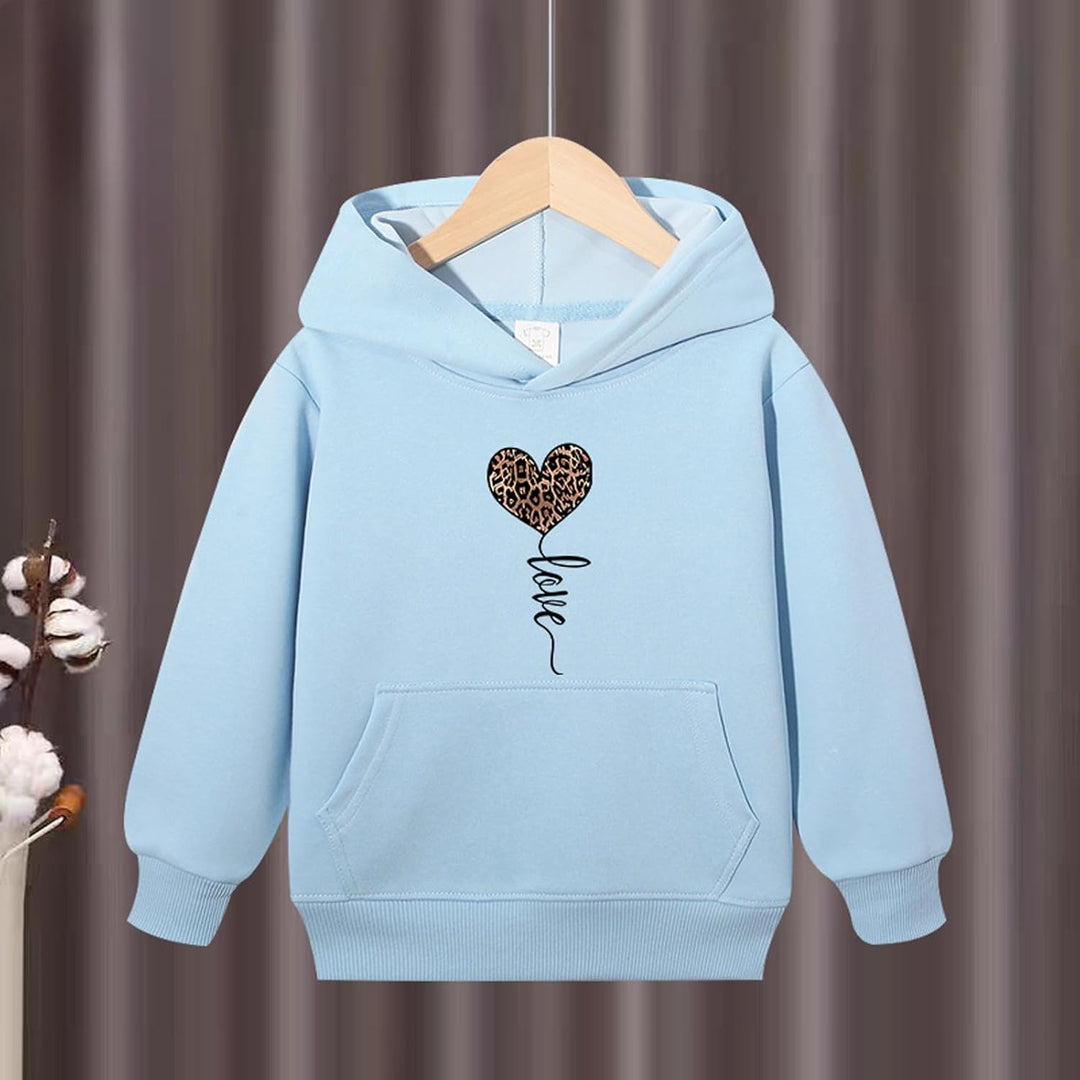 Hoodie Mädchen Kapuzenpullover Leopard Drucke Sweatshirt mit Kapuzen Casual Baumwolle Pullover Langa