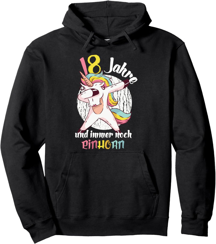18 Jahre und Einhorn 18. Geburtstag 2002 Mädchen Dame Frau Pullover Hoodie
