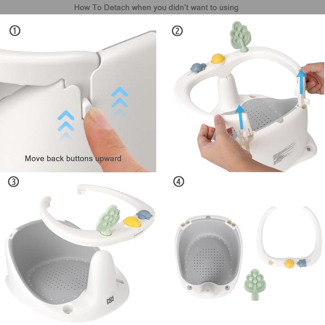 Bebamour Baby Badesitz 6 Monate+ Kind Badewanne Rutschfester 4 Green, 4 Green