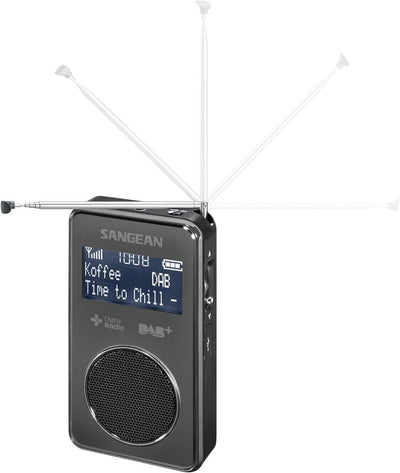 Sangean DPR-35 tragbares DAB+ Digitalradio (UKW-Tuner, integrierter Lautsprecher, Li-Ion Akku) weiss