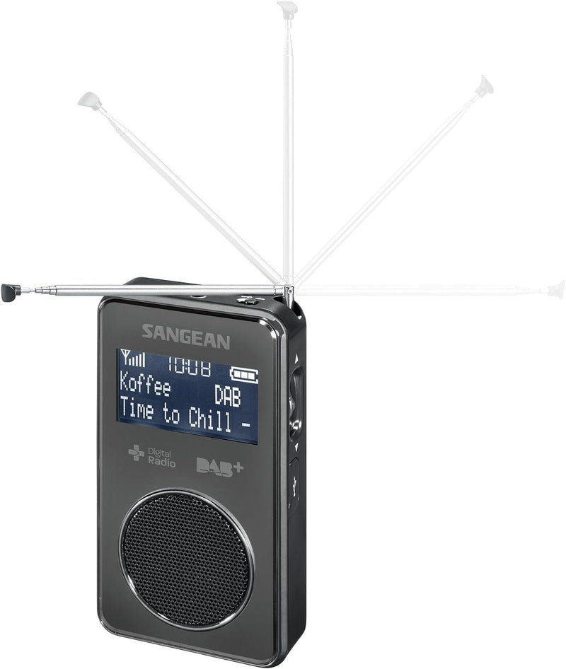 Sangean DPR-35 tragbares DAB+ Digitalradio (UKW-Tuner, integrierter Lautsprecher, Li-Ion Akku) weiss