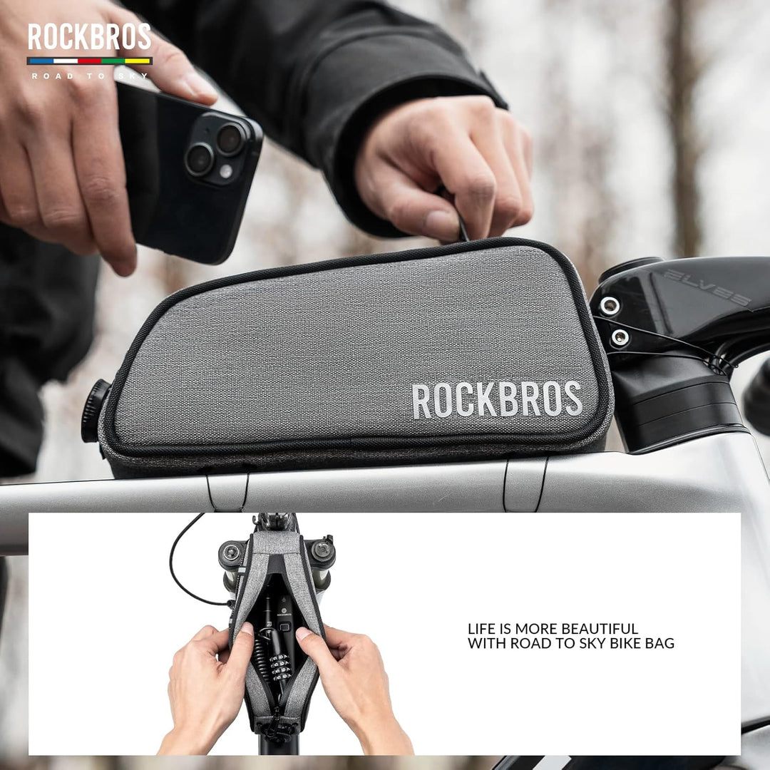 ROCKBROS Road-to-Sky Fahrrad Rahmentasche Wasserabweisend Oberrohrtasche 0,7L Reflektierend Fahrradt