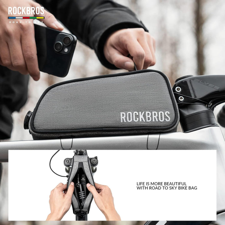 ROCKBROS Road-to-Sky Fahrrad Rahmentasche Wasserabweisend Oberrohrtasche 0,7L Reflektierend Fahrradt