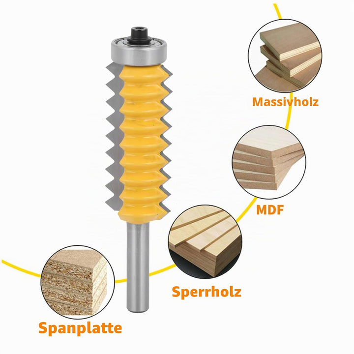 8 Schaft Fräser, Schnurwellen Holzfräser Hartmetall Fräser Mehrzahn Holzbearbeitungswerkzeug(8 x 55)