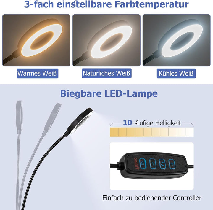 COSTWAY Maniküretisch klappbar, Nageltisch mit elektrischem Staubsammler, LED-Lampe, Handgelenkaufla