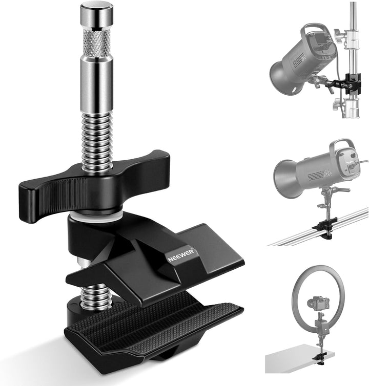 NEEWER 2" Endbacken Schraubstockgriff mit 5/8" Bolzen, Stahlschaft Endschraubstockklemme mit verstel