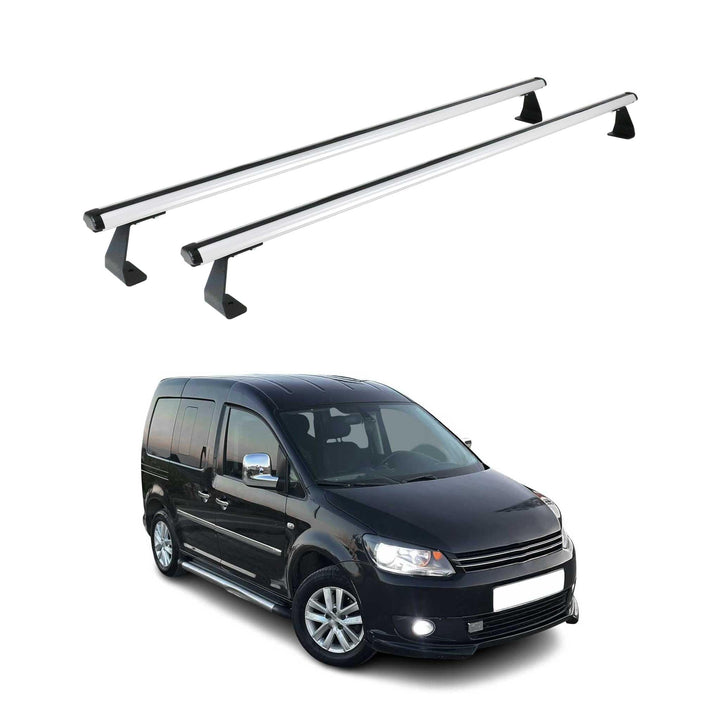 OMAC Heavy Duty Dachträger Querträger kompatibel mit VW Caddy III 2003-2015 Pre-FL – 2 Stangen – Alu