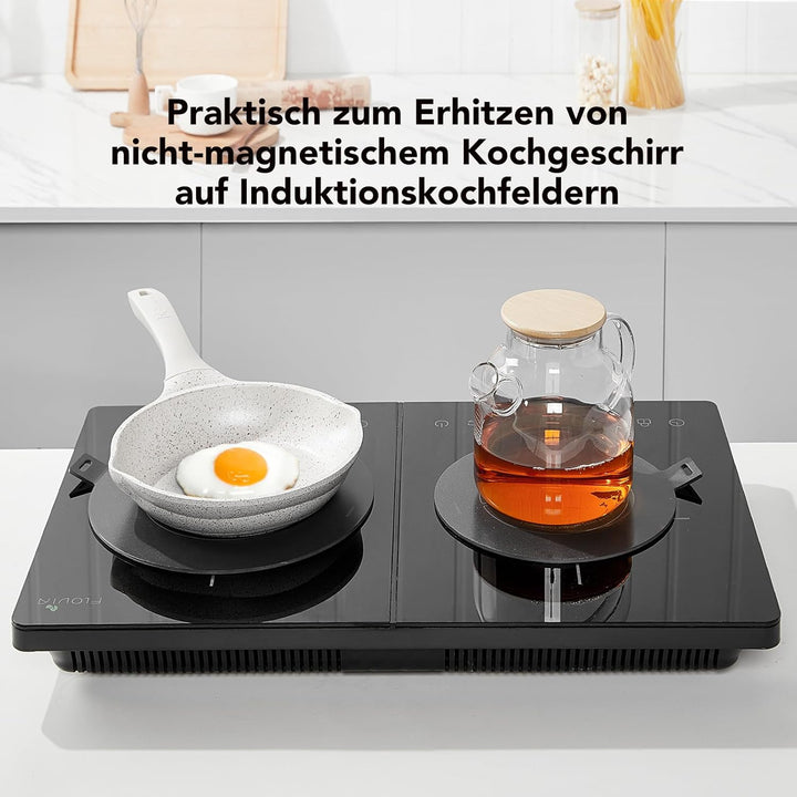 ACTIV CUISINE Induktion Adapterplatte 20 cm Induktionsadapterplatte mit abnehmbarem Griff Moka Induk