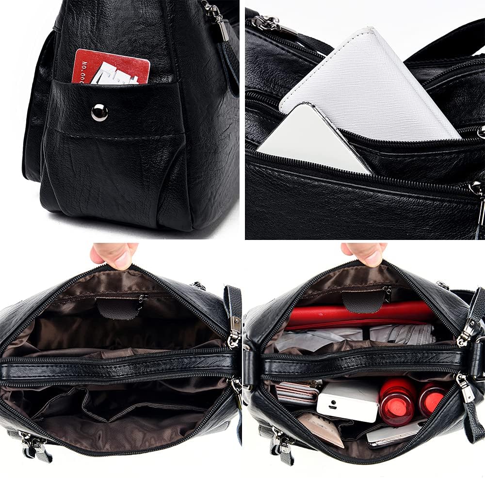 Coolives Damen Umhängetasche Handtasche aus PU-Leder Mode Tasche Schultertasche Leichte Taschen Schu